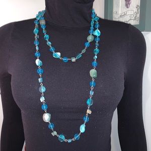 Natural stone, shell & bead necklace